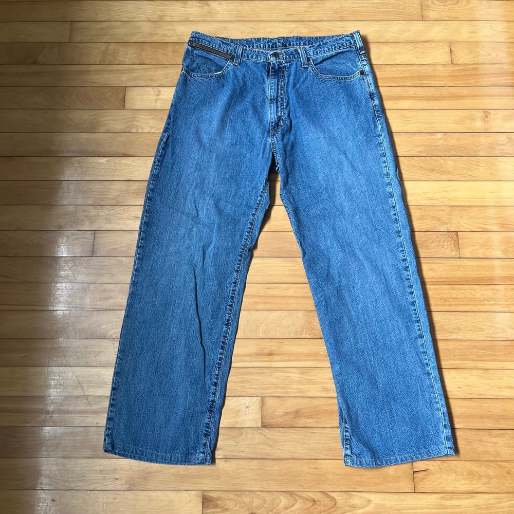 Polo Jeans Co Ralph Lauren Mens 34x32 RL Langley Wide Leg Medium Wash Blue Denim